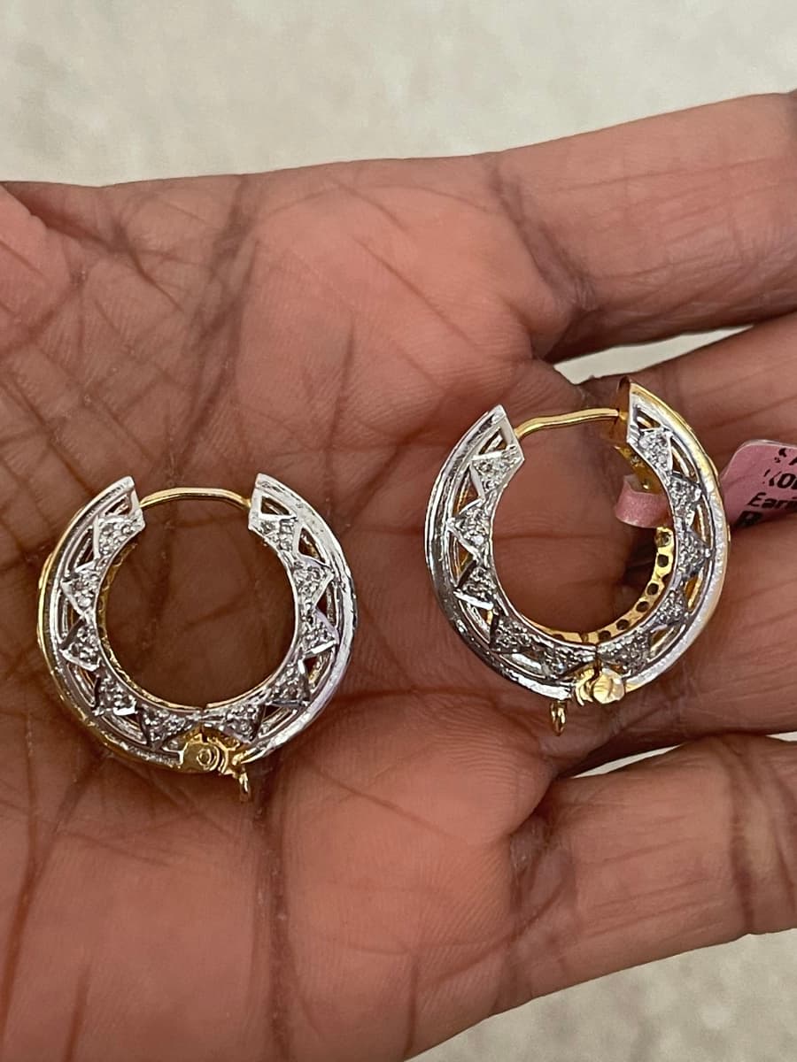 Hoop Cubic Zirconia American Diamond Earrings