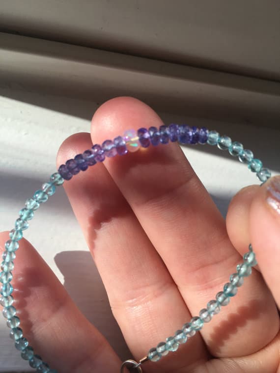 October bracelet, Opal, tanzanite, Opal bracelet, Opal jewelry, tanzanite bracelet, apatite jewelry, 14k rose gold, tanzanite jewelry, gift 3-4mm Code- WAR6314