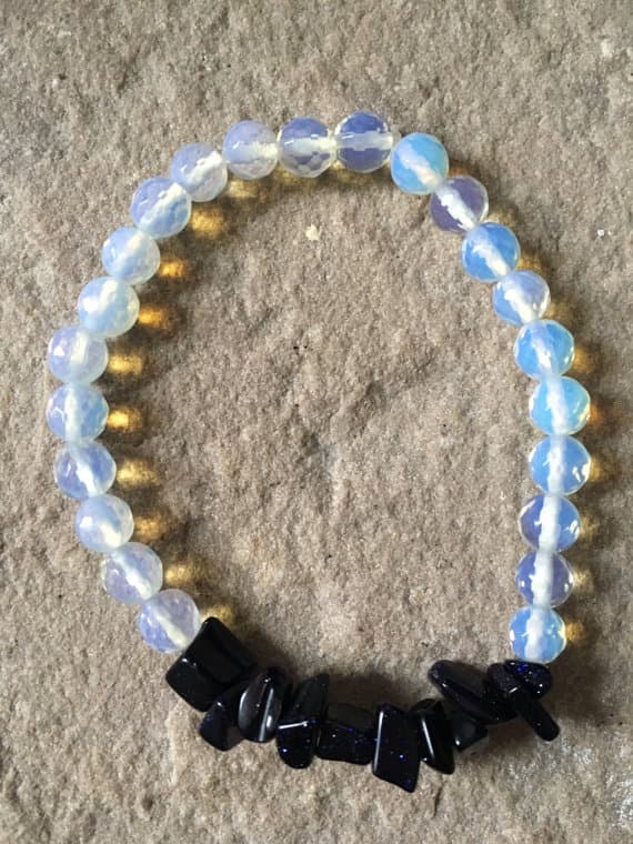 Bridesmaid Jewelry 6mm Multi Colour Opalite Stretchable Bracelet Round, Faceted 18cm for mens, womens, gf, bf and adults.