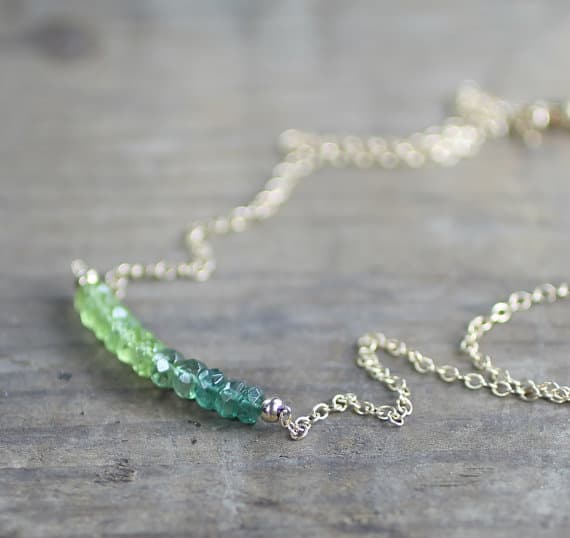 925 sterling silver Unique Wedding Gift 4-4.5mm Multi Colour Green Apatite & Peridot  stacking Necklace Rondelle, Faceted 17 Inch for mens, womens, gf, bf and adults.