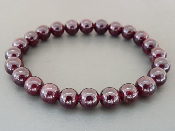 Natural Garnet Bracelet for women Men Gemstone Bracelet Meditation Stretch Bracelet Genuine Garnet healing bracelet beaded bracelet for her 8mm  Code- WAR9179