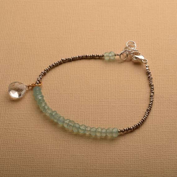 925 steling silver Dainty Slave Loose 3-4 mm Stracking blue Aquamarine Bracelet Rondelle, Faceted 7" for mens, womens, GF, BF, Adults.