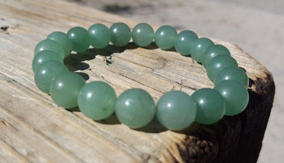 Bridesmaid Jewelry 8mm Stretchable Green Green Aventurine Bracelet Round, Smooth 7" for mens, womens.