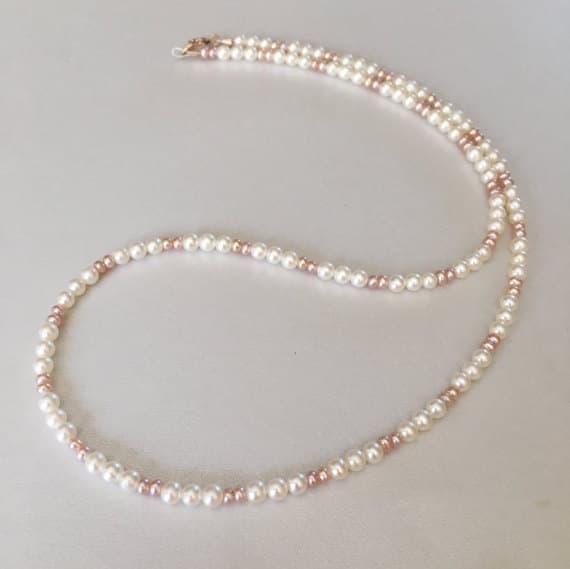 Pearl necklace, freshwater pearls, fine jewelry, genuine pearl necklace, bridal jewelry, minimalist jewelry, delicate Pearl necklace, 14k 2-3mm  Code- WAR6318