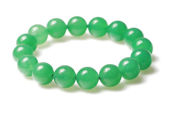 Rock Gift 10mm Green Green Aventurine Stretchable Bracelet Round, Smooth 18cm for mens, womens, gf, bf and adults.