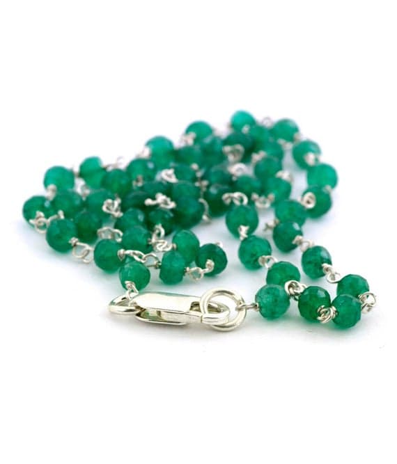 925 steling silver Bridesmaid Jewelry 3-4 mm Stracking green Emerald Bracelet Rondelle, Faceted 7" for mens, womens, GF, BF, Adults.