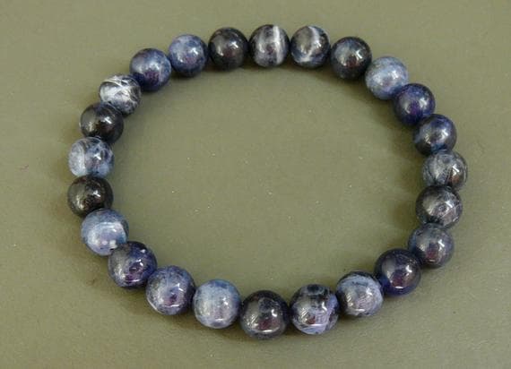 Sodalite Bracelet for Men Bracelet Stretch Bracelet Mens Blue Bracelet for boyfriend Gift Unisex bracelet for Women Dark Blue Bracelet 8mm  Code- WAR9172