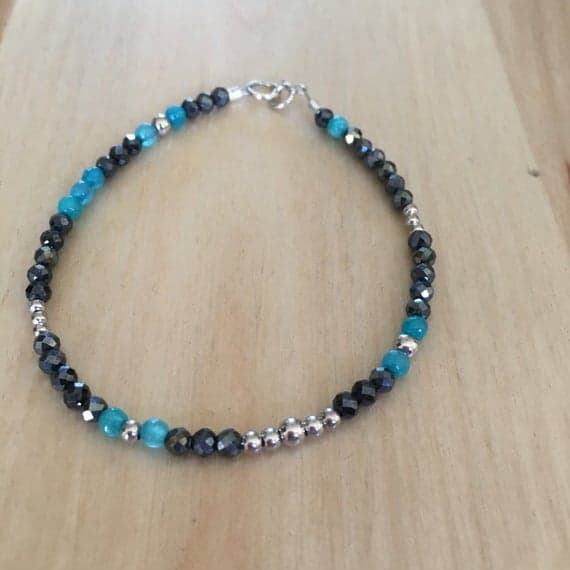 14k, white gold bracelet, apatite bracelet, minimalist bracelet, spinel bracelet, unique design, fine jewelry, minimalist jewelry, edgy gift 2-3mm  Code- WAR6334