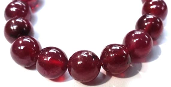 good luck gift 6mm Stretchable Red Ruby Bracelet Round, Smooth 7" for mens, womens, gf, bf & Adult.