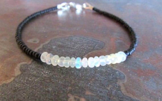 AAA++ Rare Quality Ethiopian Opal Bracelet, October Birthstone Bracelet, Stack Bracelet, Vegan Bracelet, Chakra Bracelet, Gemstone Bracelet, Beadwork Bracelet 3-3.5mm 7" Strand. Code- TJH389