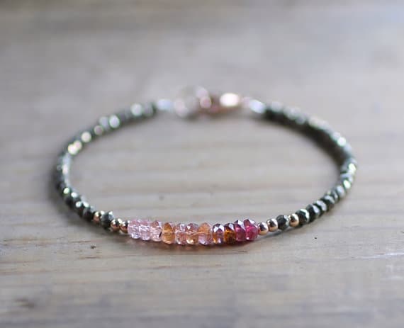 24k gold Plated Wholesale gold helling 2-3mm stacking Multi Pyrite & Multi Gemstone Bracelet Round, Faceted 7" for mens, womens.