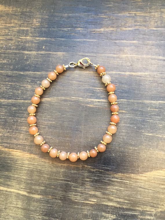 24k gold Plated Super sale Gold Helling 6mm stacking Red Red Aventurine Bracelet Round, Smooth 7" for mens, womens, gf, bf & Adult.