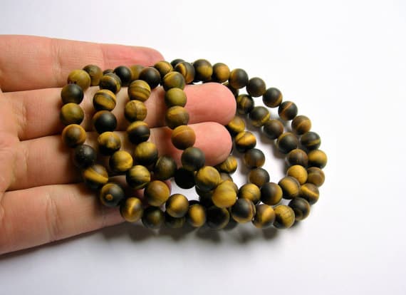 Tiger eyes - 8mm Round beads - matte - 23 beads - 1 set Code- WAR6922