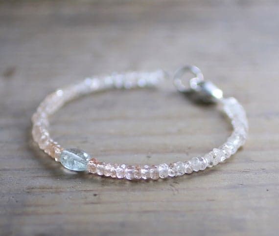 925 sterling silver chakras simple 3.5mm Multi Colour Imperial Topaz & Moss Aquamarine stacking Bracelet Rondelle,oval, Faceted 18cm for mens, womens, gf, bf and adults.