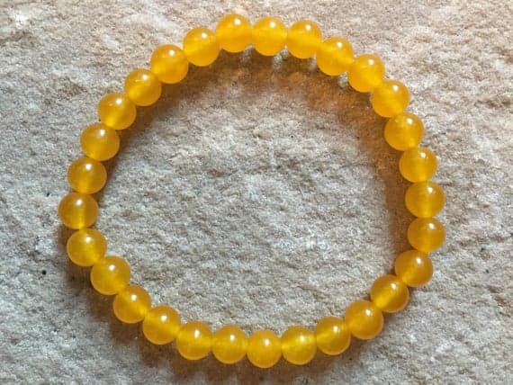 Unique Wedding Gift 6mm Yellow yellow South American Topaz Stretchable Bracelet Round, Smooth 18cm for mens, womens, gf, bf and adults.