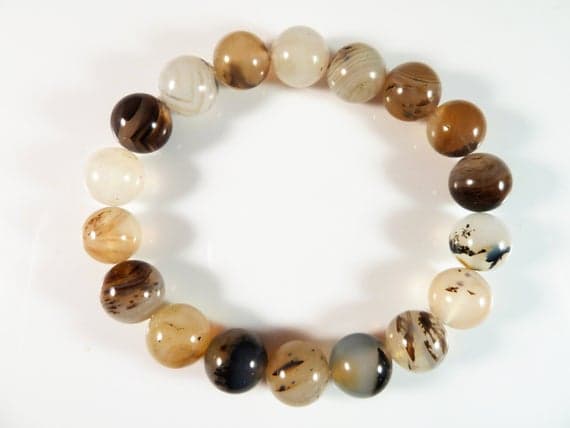 Super sale 10mm Stretchable Multi Agate Bracelet Round, Smooth 7.5" for mens, womens, gf, bf & Adult.