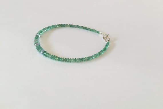 Emerald bracelet, fine jewelry, May birthstone, emerald jewelry, 14k white gold, sapphire bracelet, May jewelry, gift for her, Emeralds, May 3-4mm Code- WAR6326
