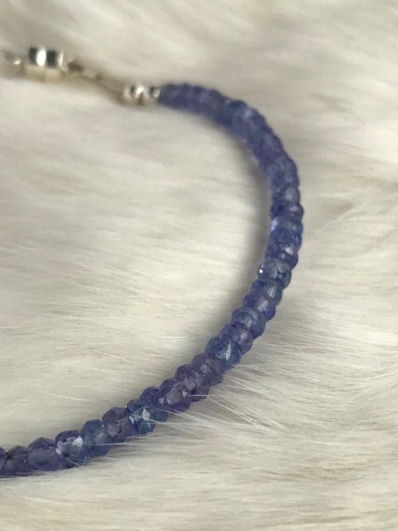 Genuine 3.5mm Tanzanite Gemstone bracelet with magnetic clasp Code- WAR6108