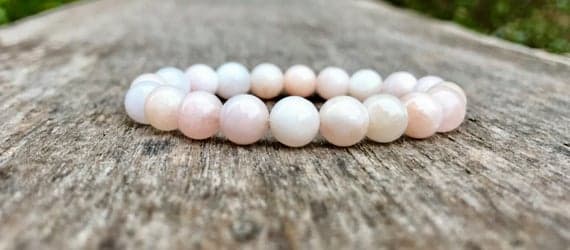 love beach youth 8mm Stretchable Pink Morganite Bracelet Round, Smooth 7" for mens, womens, gf, bf & Adult.