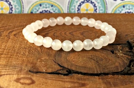 chakras simple 6mm Stretchable Pink Rose Quartz  Bracelet Round, Smooth 7" for mens, womens, gf, bf & Adult.
