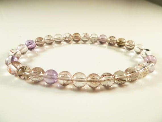 Artisan Loose 6.5mm Stretchable Multi Super Seven Bracelet Round, Smooth 7" for mens, womens, gf, bf & Adult.