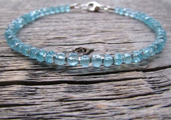 AAA++ Rare Quality Blue Apatite Bracelet Apatite Bead Bracelet December Birthstone Bracelet Vegan Bracelet Chakra Bracelet Stack Bracelet Gemstone Bracelet 4mm 7 inches Code- TJH412