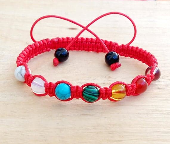 Empath Protection 8mm Multi Colour Multi Shamballa Adjustable Bracelet Round, Smooth 18cm for mens, womens, gf, bf and adults.