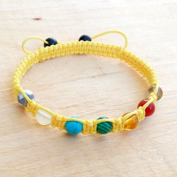 Artisan Loose 8mm Multi Colour Multi Shamballa Adjustable Bracelet Round, Smooth 18cm for mens, womens, gf, bf and adults.