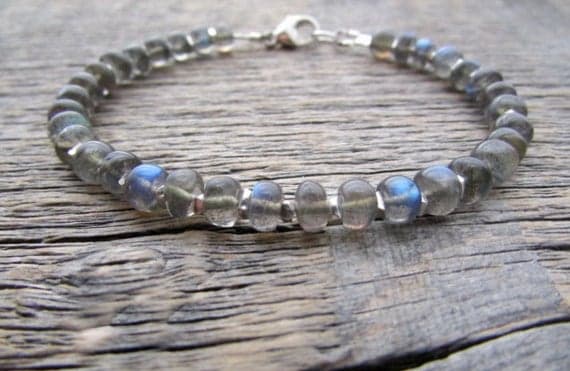 AAA++ Rare Quality Labradorite Bracelet, Labradorite Bead Bracelet, Gemstone Bracelet, Stack Bracelet, Chakra Bracelet, Labradorite Jewelry, Gift For Women 5mm 7" Strand. Code- TJH490