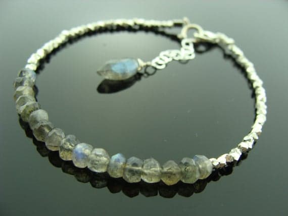 Labradorite 925 Sterling Sliver Bracelet 3-4mm Code- WAR6583