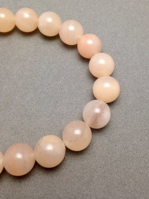 Peach Aventurine Stretch Beaded Bracelet for Prosperity, Calming Energy 10mm  Code- WAR6167