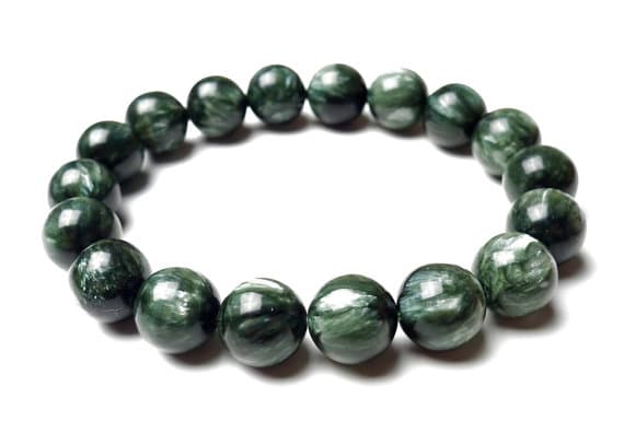 Empath Protection 10mm Multi Colour Seraphinite Stretchable Bracelet Round, Smooth 18cm for mens, womens, gf, bf and adults.