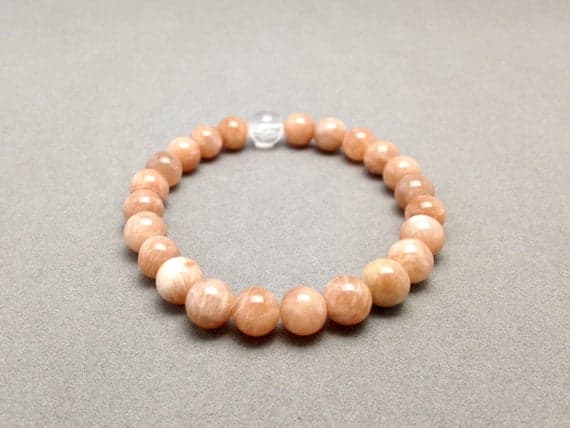 Sunstone Stretch Bead Bracelet to Improve the Sacral Chakra (Svadhisthana) for Creativity, Sexual Drive, Optimism and Overcoming Fears 8mm  Code- WAR6246
