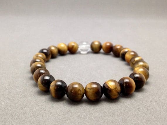 Golden Tiger's Eye Stretch Bead Bracelet for Courage, Self Confidence, Protection, Travel Talisman, Creativity and Manifestation 8mm  Code- WAR6212