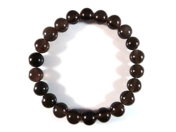 Super sale 8mm Stretchable Black Black Obsidian  Bracelet Round, Smooth 7" for mens, womens, gf, bf & Adult.