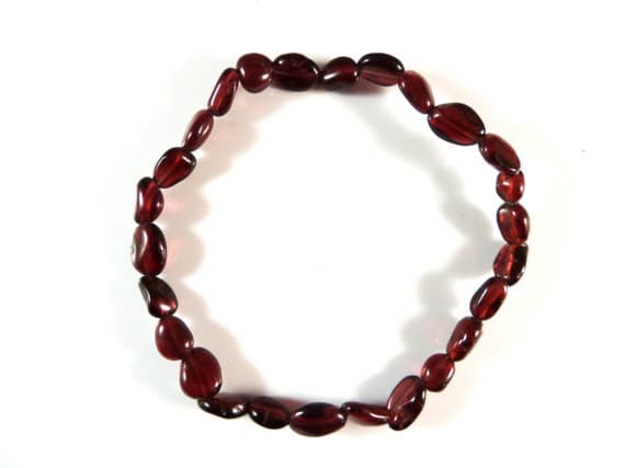 Jewelry Energy 5mm Stretchable Red Garnet Bracelet Nugget, Smooth 7" for mens, womens, gf, bf & Adult.