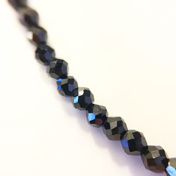 AAA++ Rare Quality Micro Black Spinel and Gold  Bracelet //gemstone bracelet //black gemstone //gifts for women //gemstone jewellery //Valentines day 2mm 17.5cm  Code- TJH271