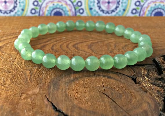 Positive Energy 6mm Stretchable Green Green Aventurine Bracelet Round, Smooth 7" for mens, womens, gf, bf & Adult.