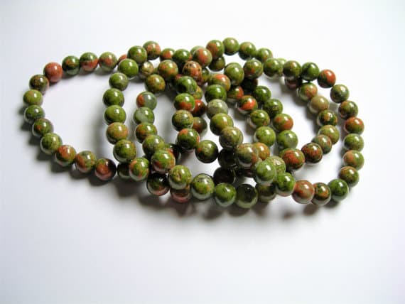 Unakite - 8mm Round beads - 23 beads - 1 set - A quality Code- WAR6927