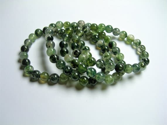 Moss agate - 8mm Round beads - 23 beads - 1 set - AA quality Code- WAR6934