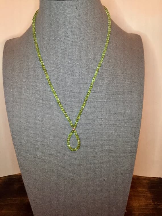 24k gold Plated Super sale 3mm stacking Green Peridot Necklace Rondelle, Faceted 18" for mens, womens, gf, bf & Adult.