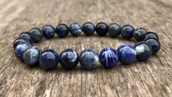 Super sale 8mm Stretchable Blue Sodalite Bracelet Round, Smooth 7" for mens, womens, gf, bf & Adult.
