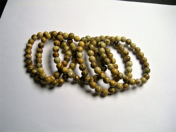 Picture Jasper - 1 set - 8mm - 23 beads - A quality Code- WAR6945