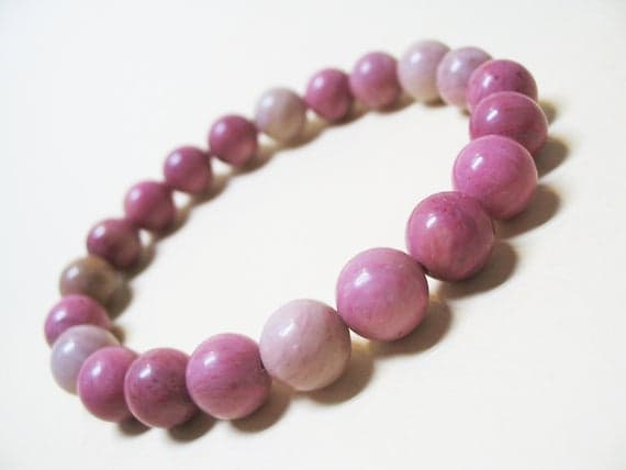 Super sale 8mm Stretchable pink Rhodonite Bracelet Round, Smooth 7" for mens, womens, GF, BF, Adults.