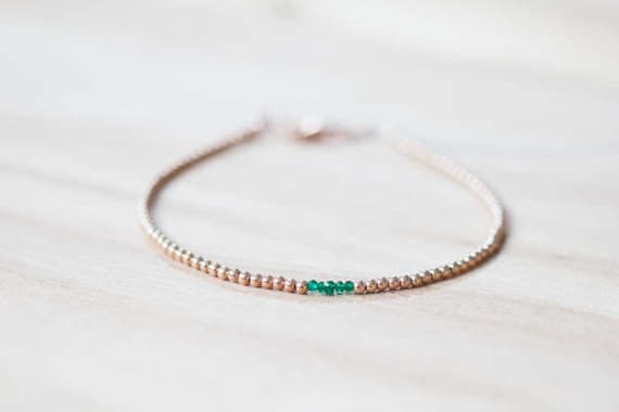 24k gold Artisan Loose 2mm Green Green Tourmaline stacking Bracelet Rondelle, Faceted 18cm for mens, womens, gf, bf and adults.