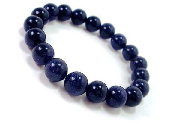 Super sale 10mm Stretchable Blue Blue Sandstone  Bracelet Round, Smooth 7.5" for mens, womens.