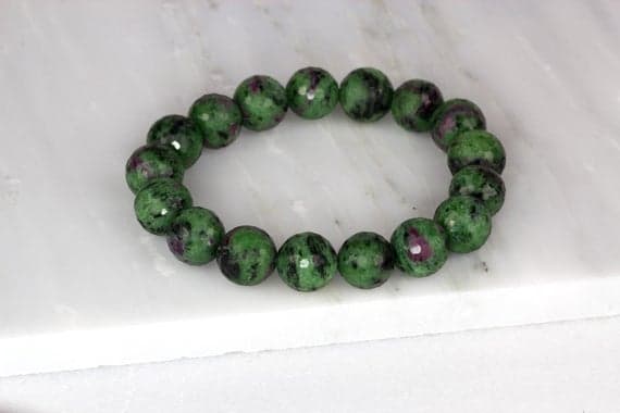 Ruby Zoisite Bracelet/ Fuchsite Bracelet/ Anyolite Bracelet/ Purple Yoga Bracelet/ Ruby Stone Bracelet 8mm Code- WAR9034
