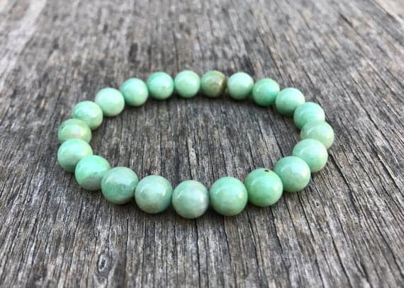 good luck gift 8mm Stretchable Green Emerald Bracelet Round, Smooth 7" for mens, womens, gf, bf & Adult.