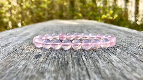 Super sale 8mm Stretchable Pink Rose Quartz  Bracelet Round, Smooth 7" for mens, womens, gf, bf & Adult.