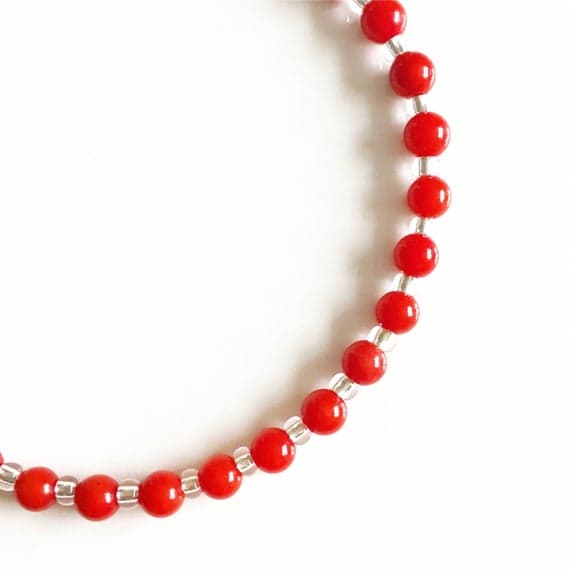 AAA++ Rare Quality Tiny Red Coral and Gold /Silver PlatedSemi Precious Bracelet //Gold  bracelet //gifts for her //gemstone bracelet //coral jewellery //red gemstone 4mm 17.5cm  Code- TJH286